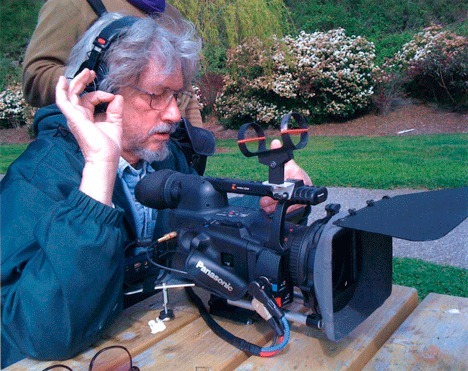 Richard Evans behind the camera where he is often found plying his trade as a filmmaker.