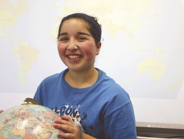 Eighth-grader Donia Kashkooli is the winner of this year’s geography bee at Langley Middle School.