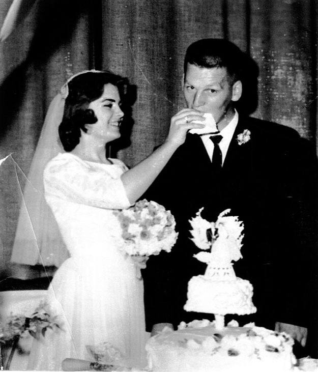 Toni and Harold Hagglund celebrate on their wedding day