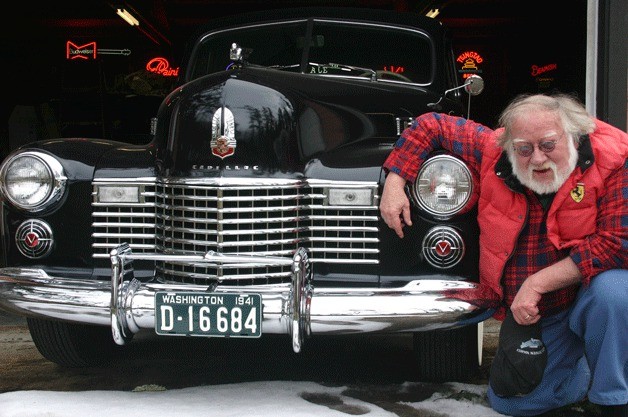Skip Downing of Freeland with his classic 1941 Cadillac