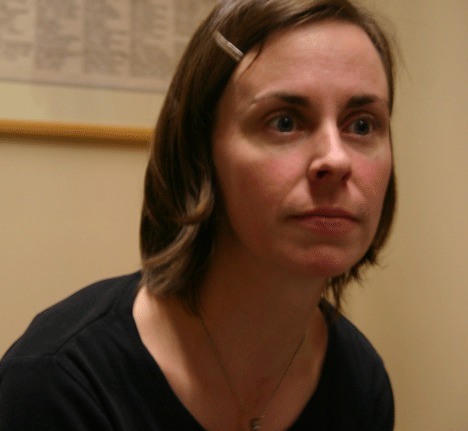 Sarah Walston rehearses a monologue entitled 'Hair' recently in preparation for the annual Langley performance of 'The Vagina Monologues' by Eve Ensler. It plays at 2 p.m. Sunday