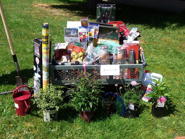 The HUB will raffle off this cart loaded with $800 worth of home and garden supplies. Last year