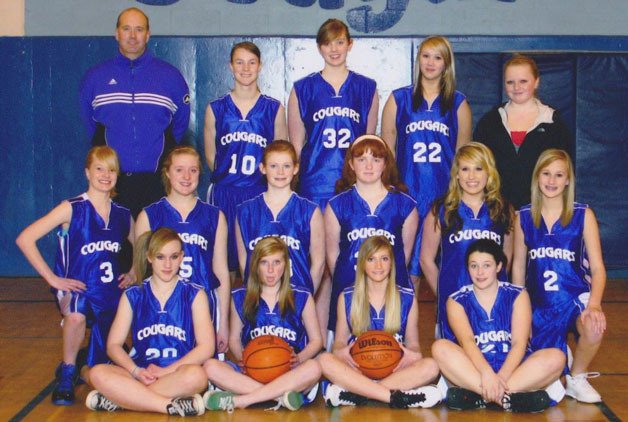 The Langley Middle School Lady Cougars: (front row) Camlin Northup
