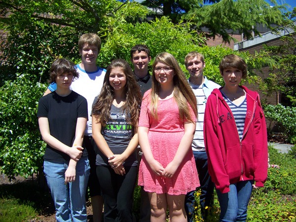 Whidbey General Hospital holds a Summer Teen Career Exploration Program for students between the ages of 15 and 18. Students attend the program for three hours a week for eight weeks and are placed in different departments of the hospital in order to gain basic knowledge and understanding of the variety of health care careers that are available at the hospital. From left to right in the front row are Lydia Page