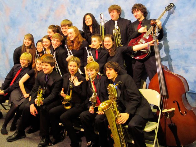 The South Whidbey High School Jazz Ensemble and the Langley Middle School Jazz Band competed at the Lionel Hampton International Jazz Festival Feb. 24-26.  The high school students took home first place overall in their division. Those musicians include