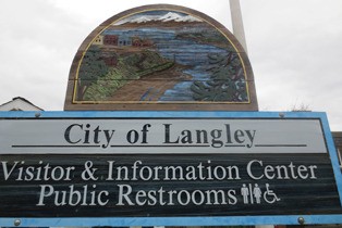 The new carved wooden sign for the Langley visitor center was recently installed at the intersection of Langley and Maxwelton roads.