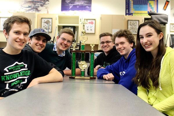 South Whidbey High School’s Knowledge Bowl team placed third at the state championships March 19 at Arlington High School. From left to right: Collin Burns