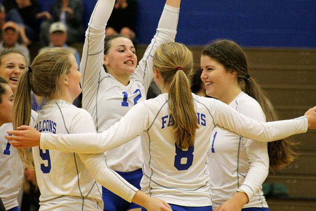 South Whidbey’s girls volleyball team defeated Cedarcrest in three sets on Monday night. The Falcons are on a three-match winning streak after defeating Cedarcrest