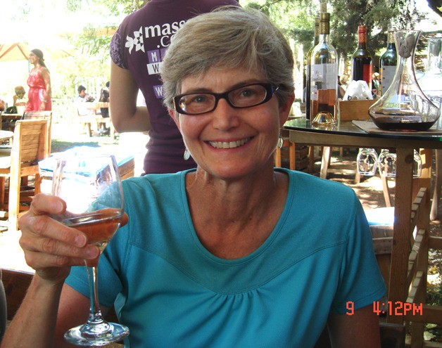 Former South Whidbey Elementary School teacher Carolyn Bippart toasts her new life in Beirut