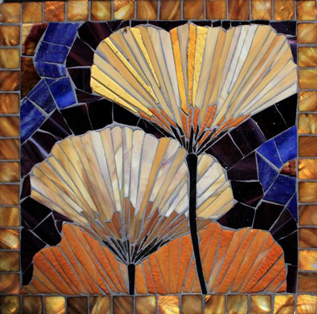 'Ginko Leaves' is by mosaic artists Sandy and Carly Bryant and can be seen through November at Raven Rocks Gallery at Greenbank Farm.