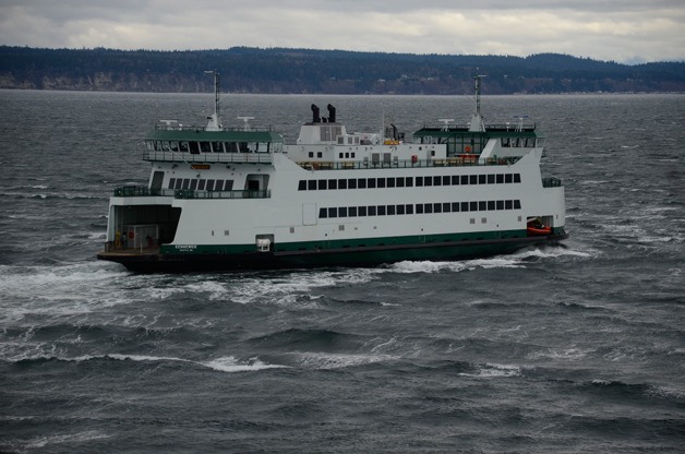 The MV Kennewick steams out of Keystone Thursday on it’s way to Port Townsend. One of three new ferries built to serve the route