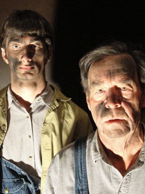 Ethan Berkley and Tom Churchill wear the ravages of the coal mines endured by the characters they play in the upcoming production of 'The Kentucky Cycle' at WICA starting April 9.