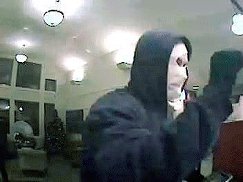 Surveillance cameras captured an image of a person robbing a Clinton bank Wednesday evening.