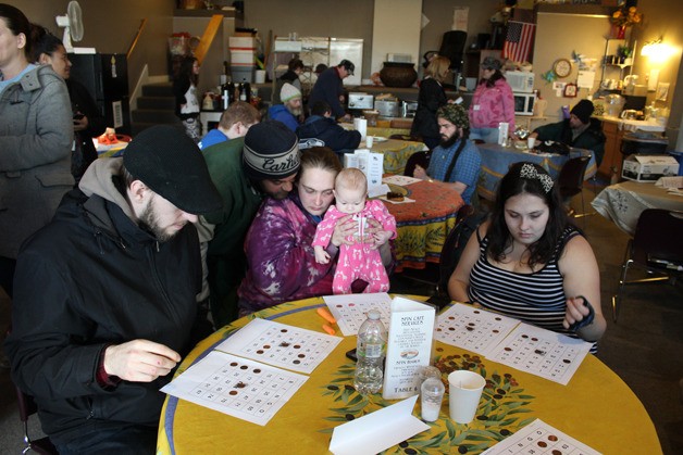 People play bingo at SPIN Cafe in Oak Harbor during the recent Island County Point-in-Time count of its homeless population.