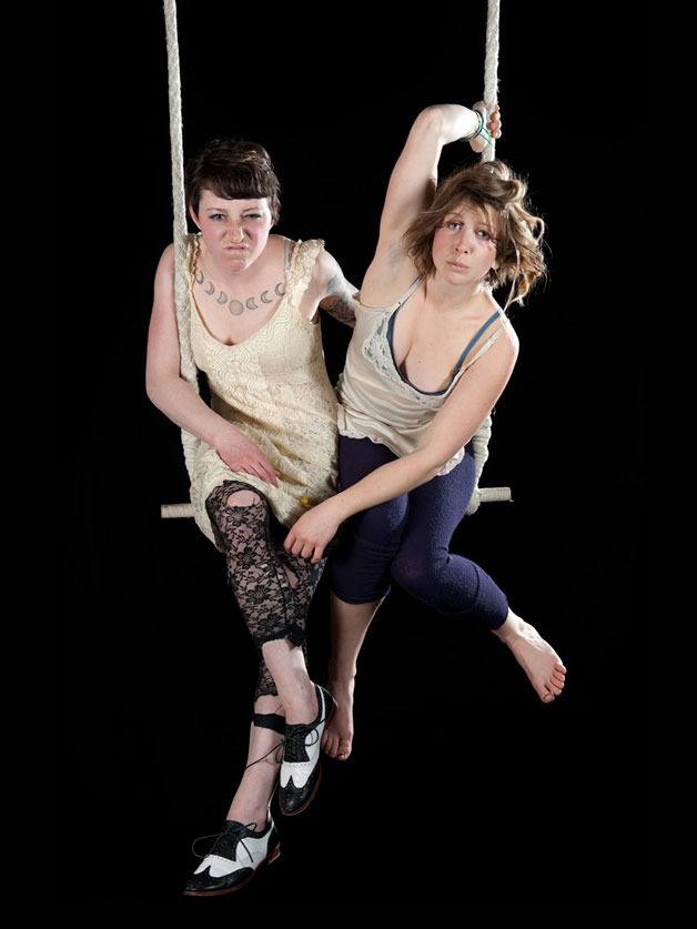 Aerialists Ariel Schmidtke and Isabelle DeLise take to the sky in “Death is the Beginning” — a full length