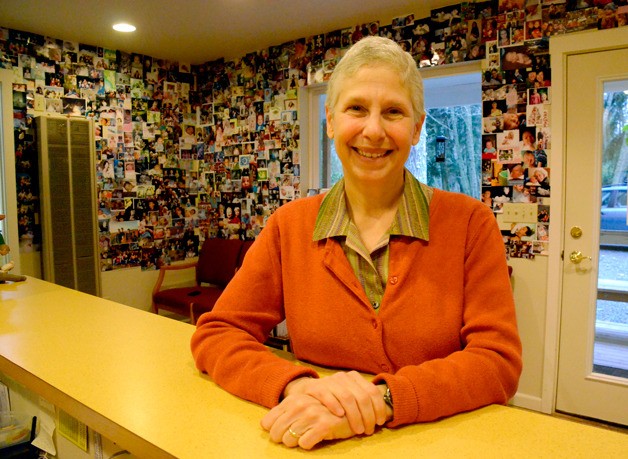 Cynthia Jaffe meets a visitor