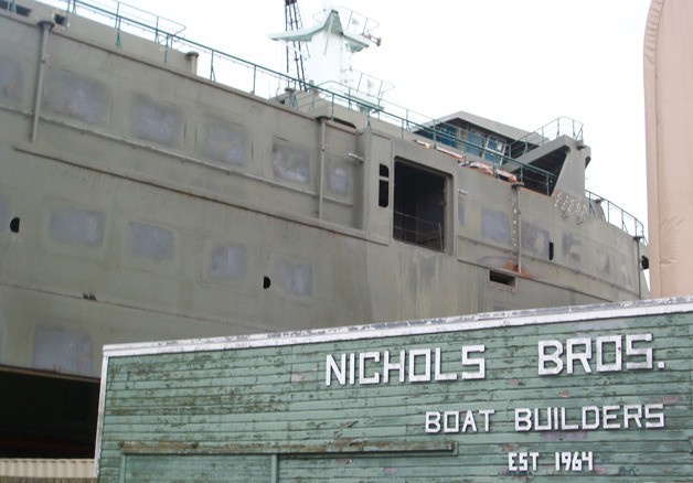 The Tokitae superstructure leaves the Nichols Brothers boat yard this spring. A second ferry is in the works