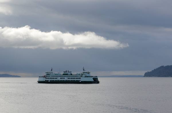 The Cathlamet travels to Mukilteo on a recent run. Washington’s ferries chief visited Island County last week to give leaders an update on the system.