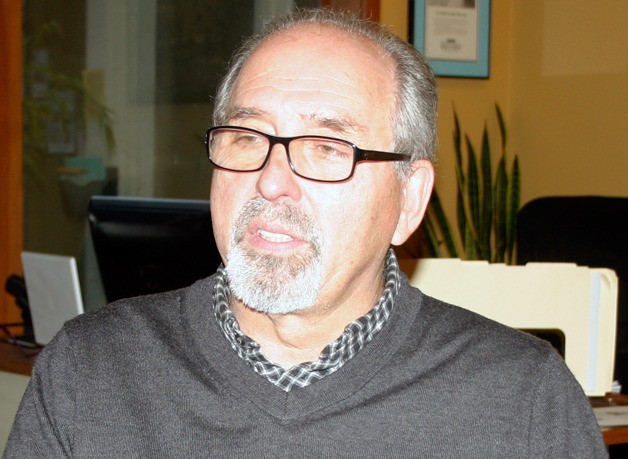 Langley Mayor Larry Kwarsick talks about his legal trouble during an interview at the South Whidbey Record office. He’s destined to serve 15 days in jail but is undecided if he will resign as mayor as demanded by the Island County prosecutor.