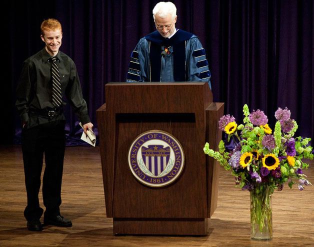 Colin Scott of Langley receives the “Outstanding Undergraduate Honor’s Thesis Award” at the University of Washington.