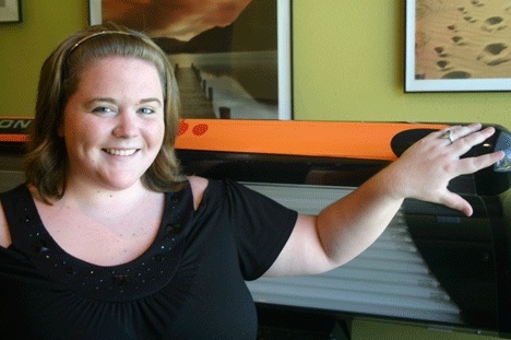 Kelsea Tipping with one of her tanning beds: “I really got lucky.”