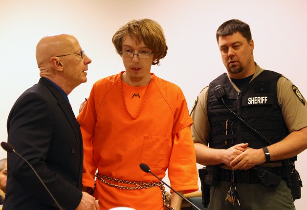 Gabriel Birch stands during an appearance Feb. 22 in Island County Superior Court.