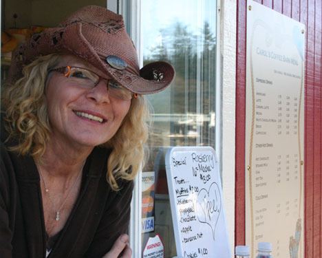 Carol Coble at her newly opened coffee stand in Bayview: “It’s been a blast.”