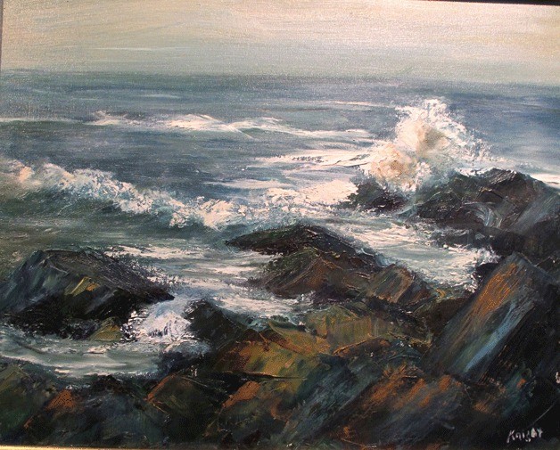 'Seascape' by Sandy Knight will be shown at the UUCWI Gallery of Art March 19 through May 5.