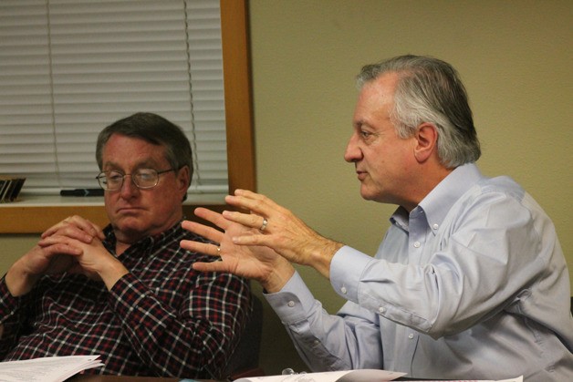 Langley planning director Michael Davolio speaks to the city council Jan. 20.