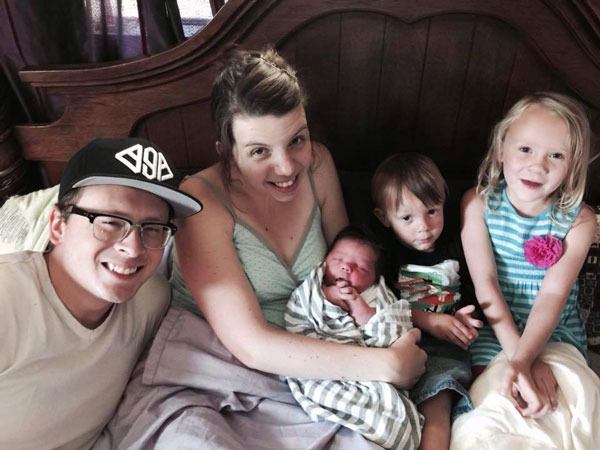 Hudson Eugene Craig Finley surrounded by family on July 9.