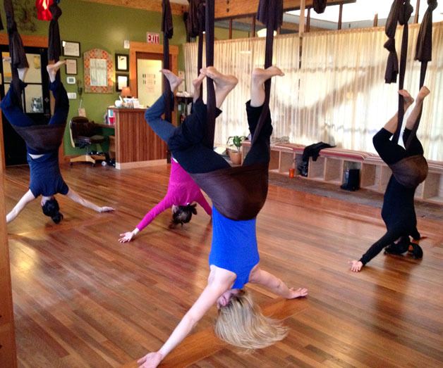 Sojourn Suspension classes are aerial yoga workouts