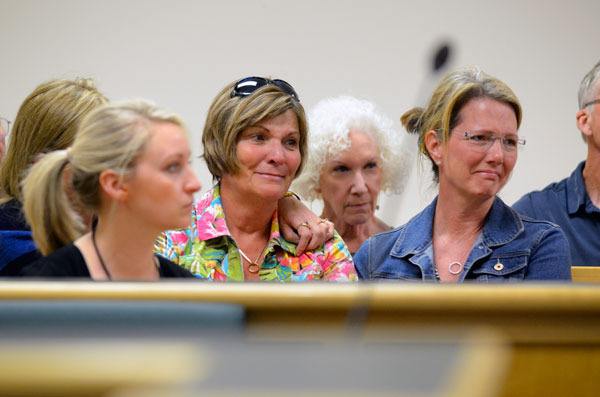 Mary Jo Keil and friends react to a ruling in Island County Superior Court Thursday. The blood alcohol content of Michelle Nichols