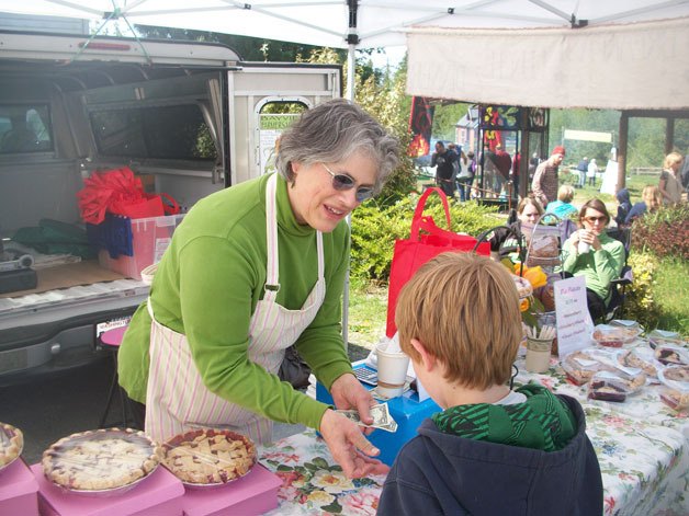 Shirlee Read’s pie booth at the Bayview Farmers Market is always popular. Although new rules affecting home kitchens take effect next year