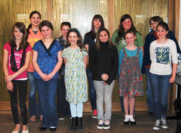 The Celebrate Writing! contest winners include pictured in the back row