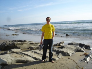 Clinton resident Aaron Dworkin stands on a California beach more than two years after having been diagnosed with cancer