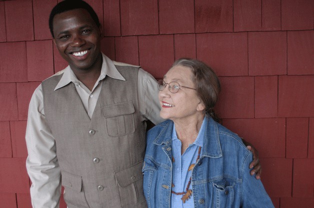 Pius Mbithi shares a happy moment with his American-sponsor “mom” Kay Haw of Langley.