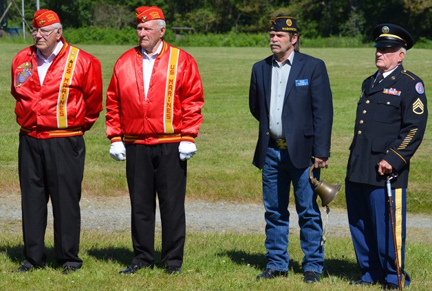 Members of the Major Megan McClung Marine Corps League and the American Legion Post 141 honor those who served in the military and died during World War II and other foreign wars.