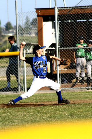 South Whidbey Little League pitcher Ricky Muzzy threw 61 pitches