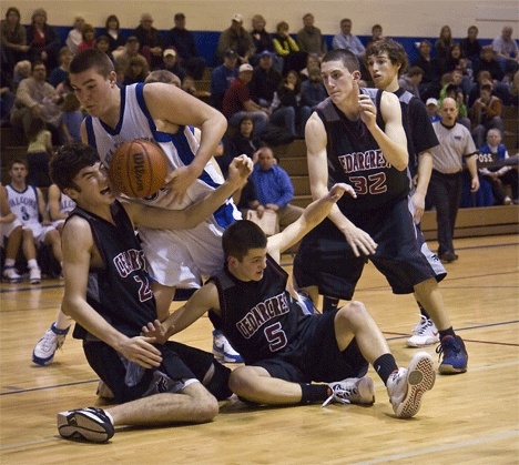 Falcon Parker Barnett smashes through the Cedarcrest defense  Red Wolves Matt Coltom