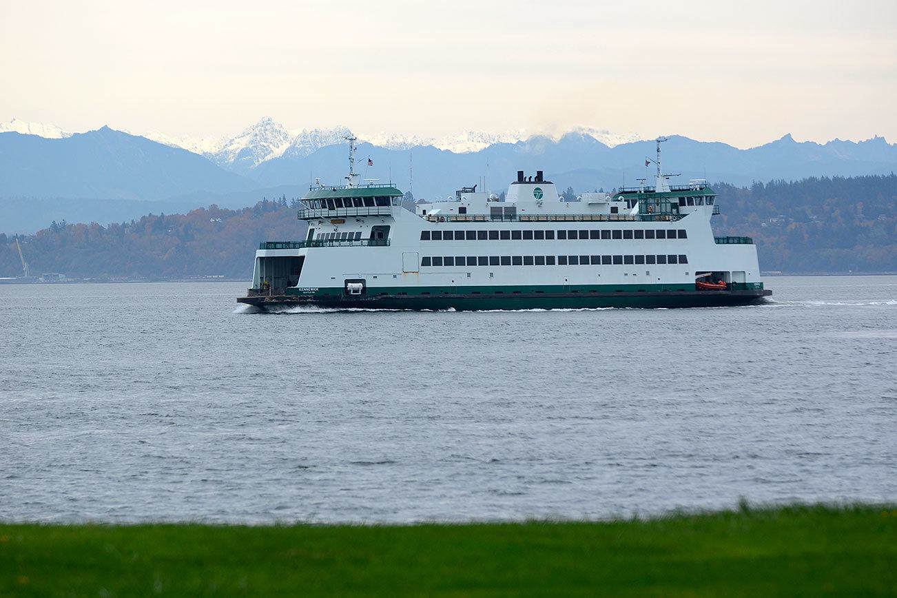 Justin Burnett/The Record                                The ferry Kennewick makes its way to Clinton. The boat was a replacement vessel after the Kittitas was taken to fill a service gap in Seattle.