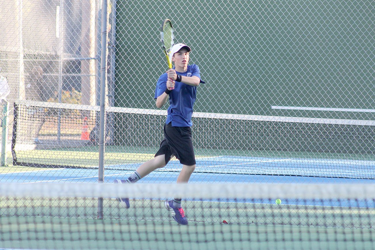 Evan Thompson / The Record South Whidbey boys tennis junior Ryan Wenzek finished third with doubles teammate Hank Papritz in the League and Bi-District Tournament on Oct. 21-22 at Amy Yee Tennis Center in Seattle.