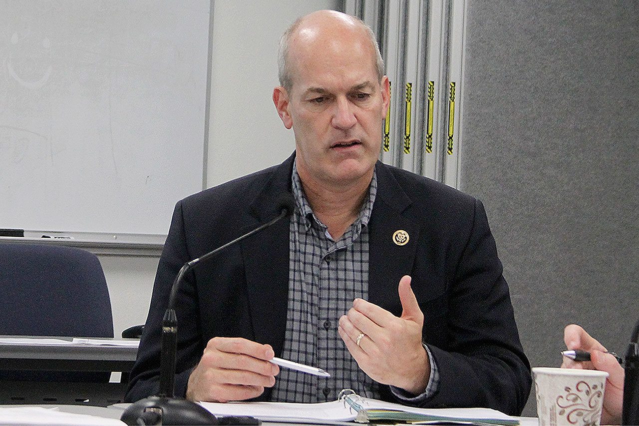 Kyle Jensen / The Record Congressman Rick Larsen discusses his legislative priorities with the Council of Governments Wednesday morning.