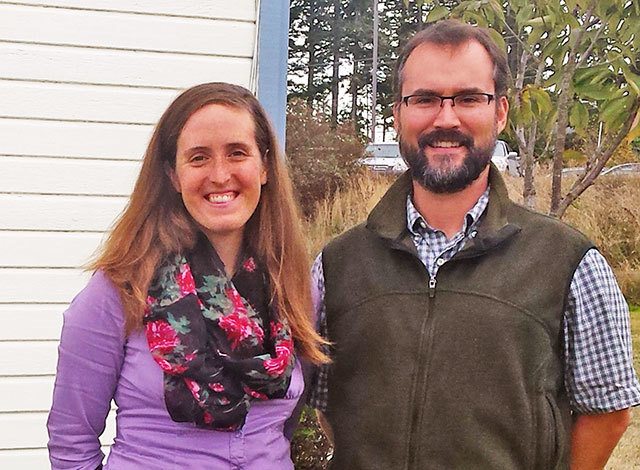 Sandy Welch photo                                Local new staff hired for the Whidbey Island Conservation District started work this fall. Right to left include Kelsi Franzen, Marketing, Education and Outreach Coordinator and Matt Zupich, Natural Resource Planner.