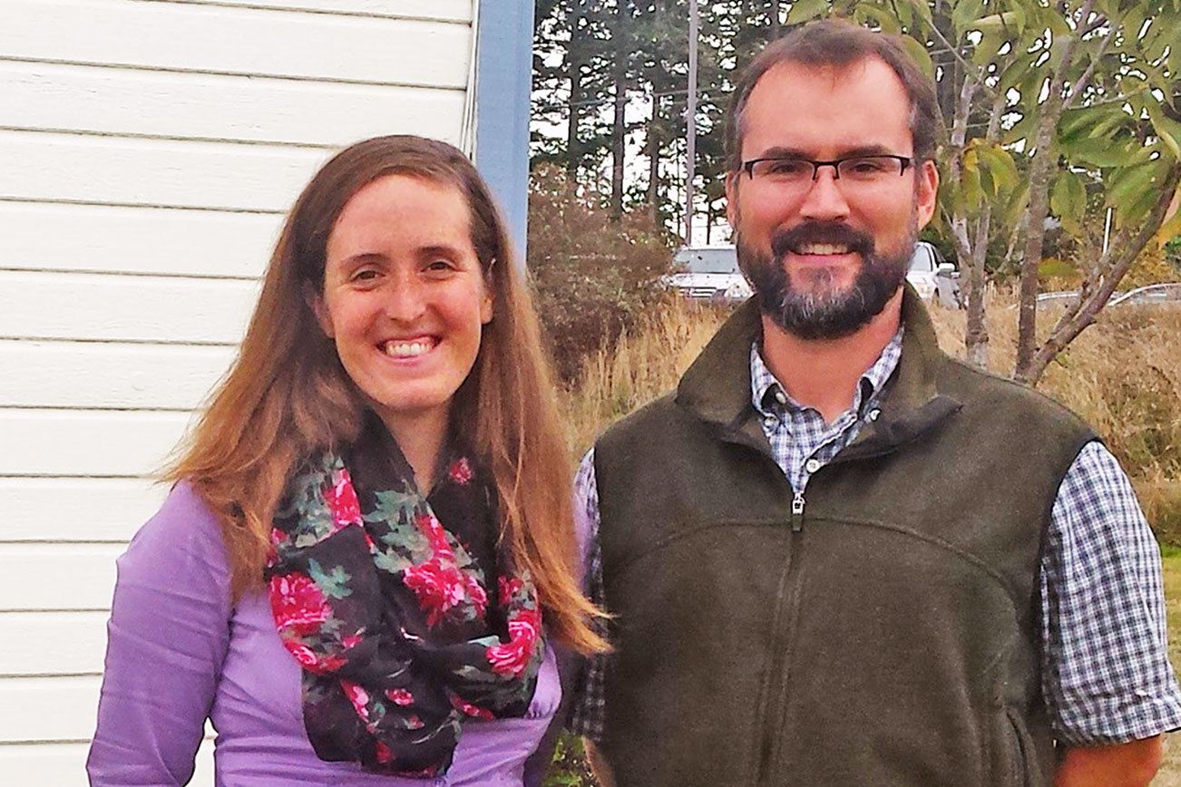 Sandy Welch photo                                Local new staff hired for the Whidbey Island Conservation District started work this fall. Right to left include Kelsi Franzen, Marketing, Education and Outreach Coordinator and Matt Zupich, Natural Resource Planner.
