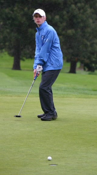 Ben Saari of South Whidbey High School waits for his ball to drop during action against Lakewood this week.