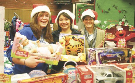 Volunteers Emily Campbell (left)