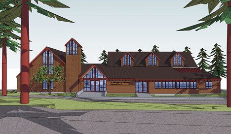 A front-view rendering of St. Augustine’s shows the proposed 9