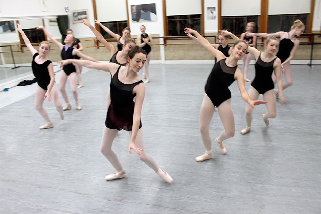 Dancers rehearse a piece from Whidbey Island Dance Theatre’s upcoming production of “The Nutcracker.”