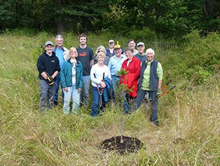 Volunteers pose for a photo at a recent work party at Hammons Preserve. Pictured