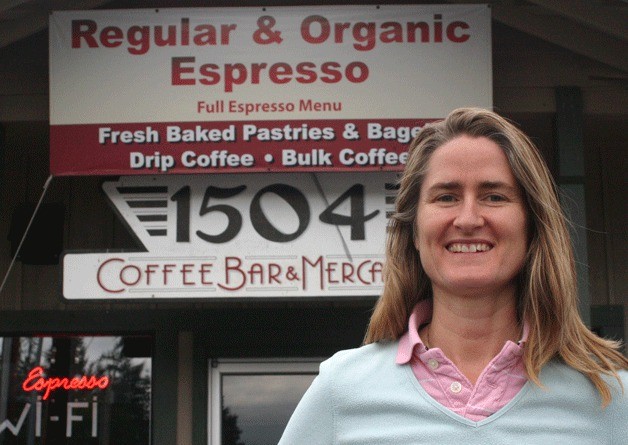 Jessica Leon outside 1504 Coffee in Freeland: She’s looking for someone who will keep the business going.